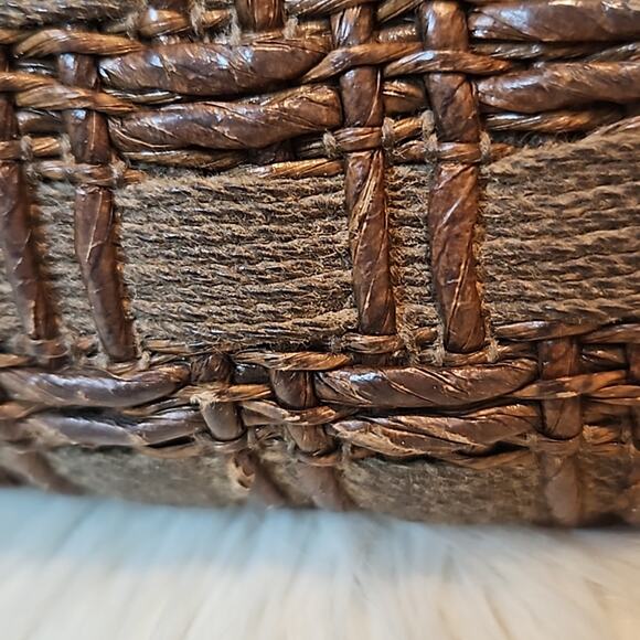 Elaine Turner Sophie Vertical Moroccan Espresso Brown Woven Handbag Large Tote - Picture 5 of 12